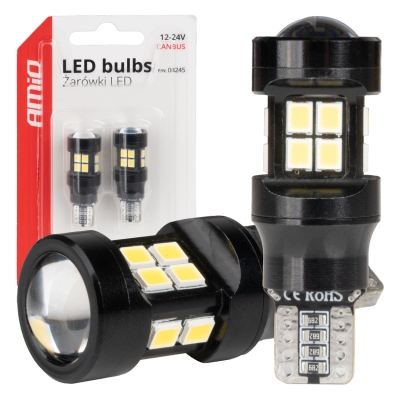 Żarówki LED CANBUS T15 W16W 15SMD 2835 White 12V 24V AMIO-04245