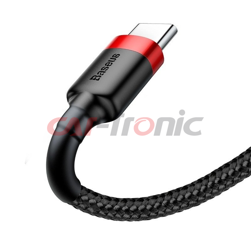 Kabel USB na USB-C Baseus Cafule 3A 1m czerwono-czarny