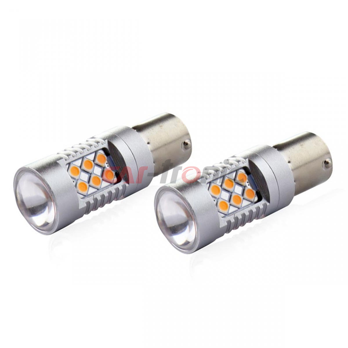 Żarówki LED CANBUS BAU15S PY21W Pomarańczowa Amber 12V 24V AMIO-02580