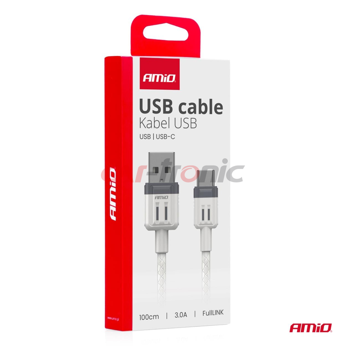 Kabel do ładowania USB-A - USB-C 3A 100cm FullLINK AMIO-03905