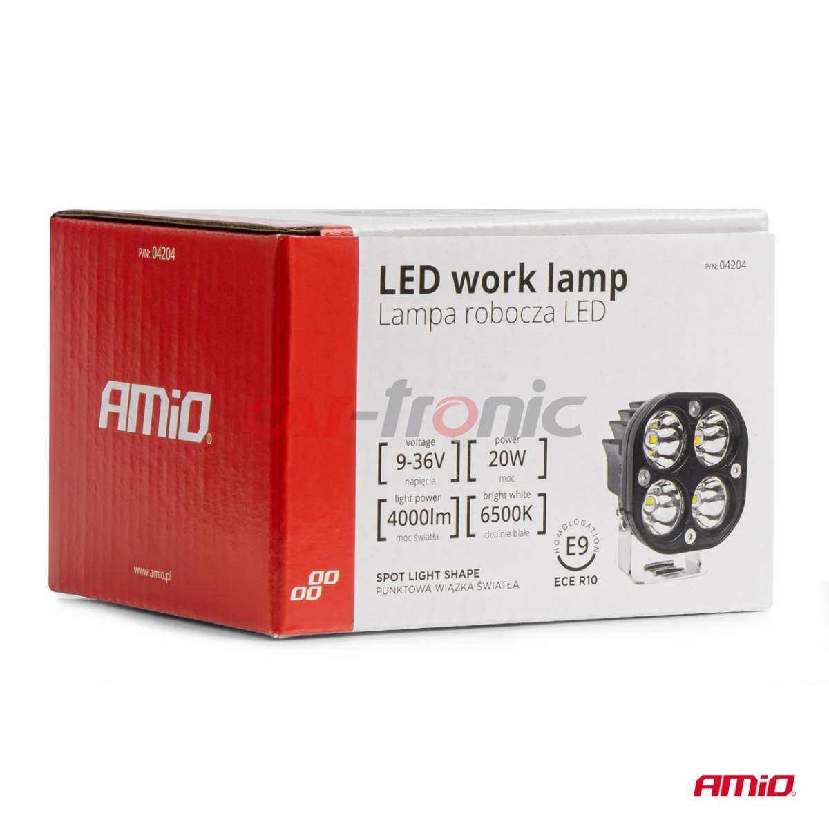 Lampa robocza szperacz LED AWL63 20W 6500K 4000lm 12V 24V AMIO-04204