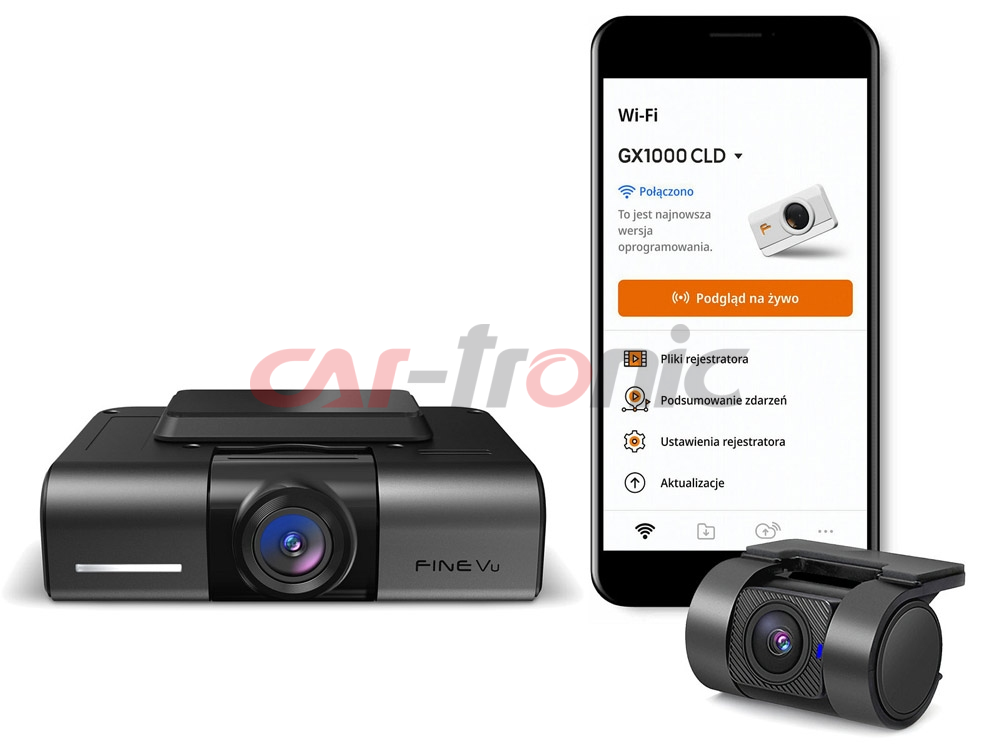 Wideorejestrator FineVu GX1000 CLOUD, 128GB, 2xQHD WiFi, GPS, HDR, fotoradary, tryb Parking