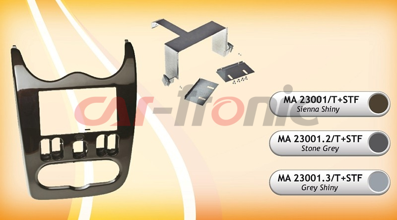 Ramka radiowa 2 DIN Dacia Duster, Logan, Sandero 2011-> STONE GREY