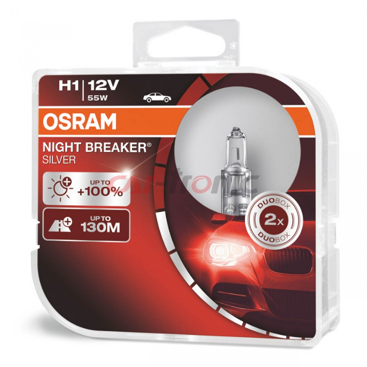 Żarówk halogenowe Osram H1 12V 55W P14,5s NIGHT BREAKER SILVER +100% /2 szt./