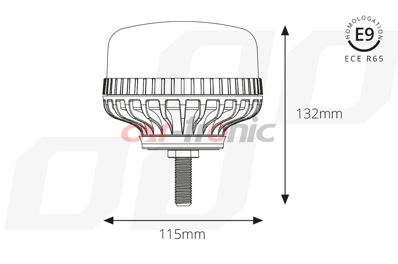 Lampa ostrzegawcza błyskowa kogut 36 LED śruba R65 R10 12V 24V W03sb AMIO-02294