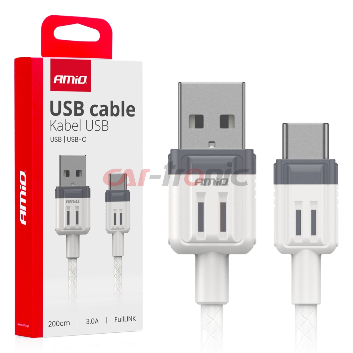 Kabel do ładowania USB-A - USB-C 3A 200cm FullLINK AMIO-03906