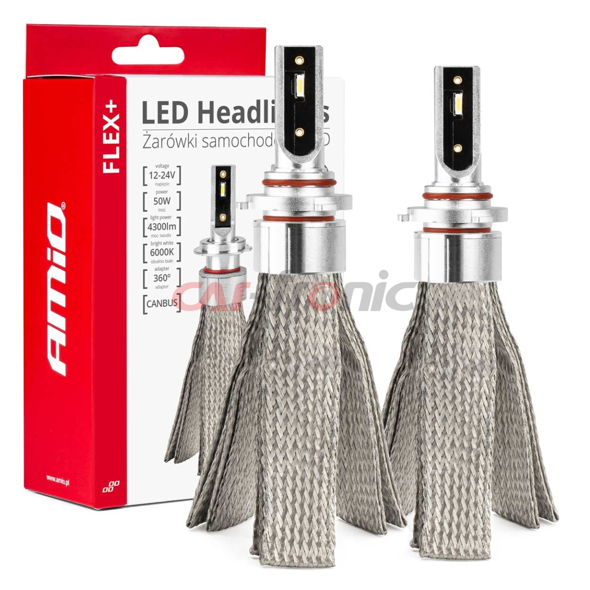 Żarówki samochodowe LED seria FLEX+ HB4 12V 24V 6000K Canbus AMIO-03665