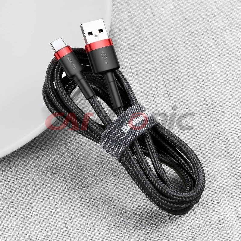 Kabel USB na USB-C Baseus Cafule 2A 3m czerwono-czarny