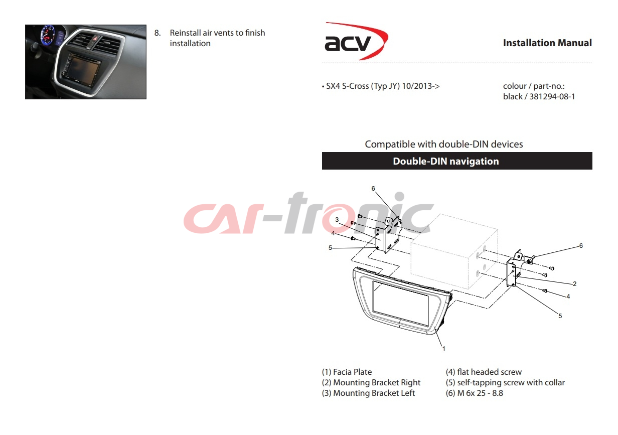 Ramka radiowa 2 DIN Suzuki Vitara (LY) 04/2015->