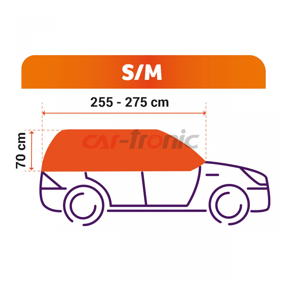 Pokrowiec półplandeka przeciwszronowa - hatchback S/M