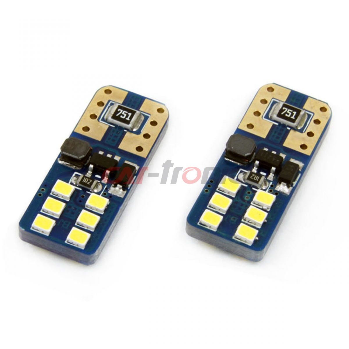 Żarówki LED CANBUS 12SMD UltraBright 2016 T10e W5W White 12V 24V AMIO-01638