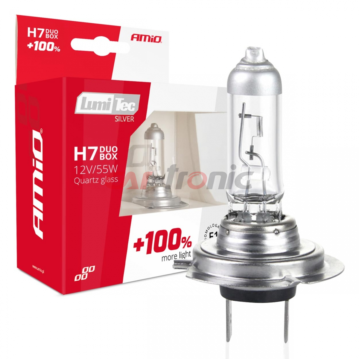 Żarówki halogenowe H7 12V 55W LumiTec SILVER +100% DUO AMIO-01403