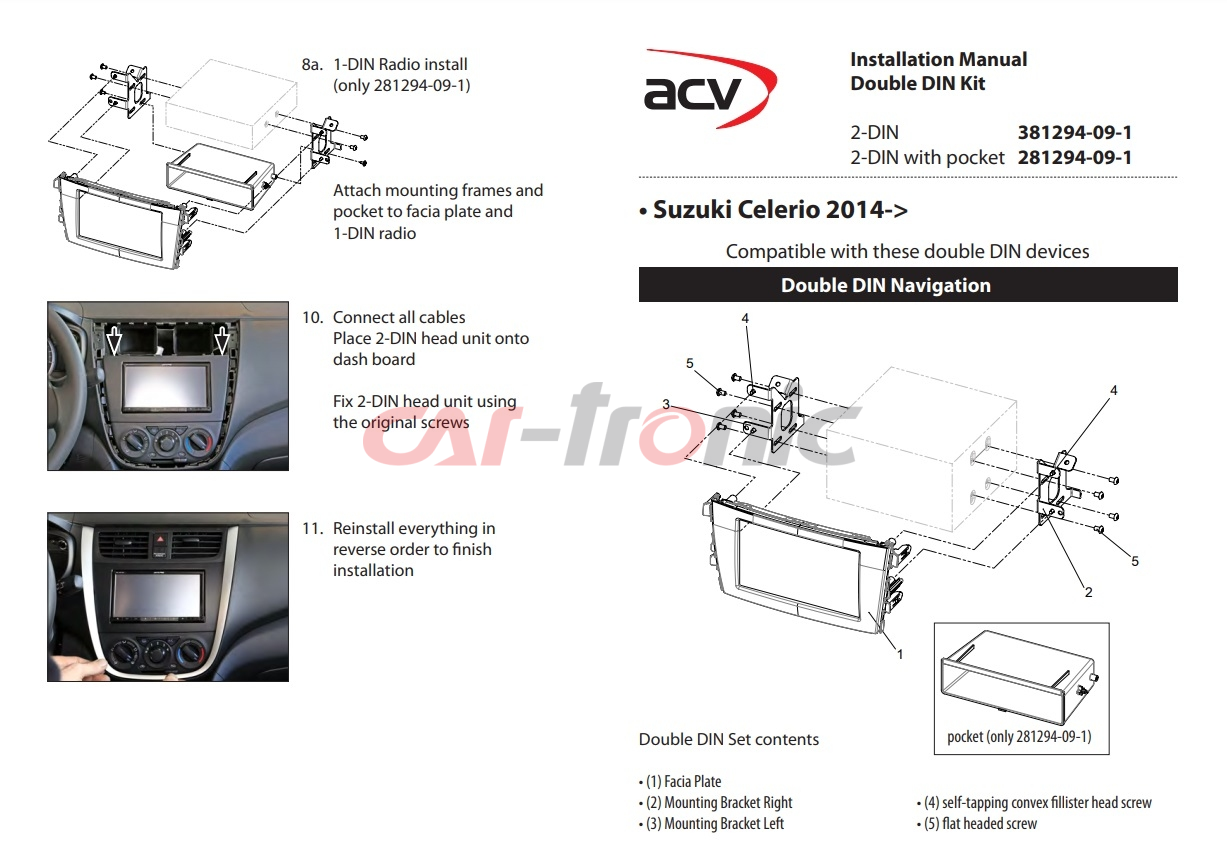 Ramka radiowa 2 DIN Suzuki Celerio (LF) 11/2014 ->