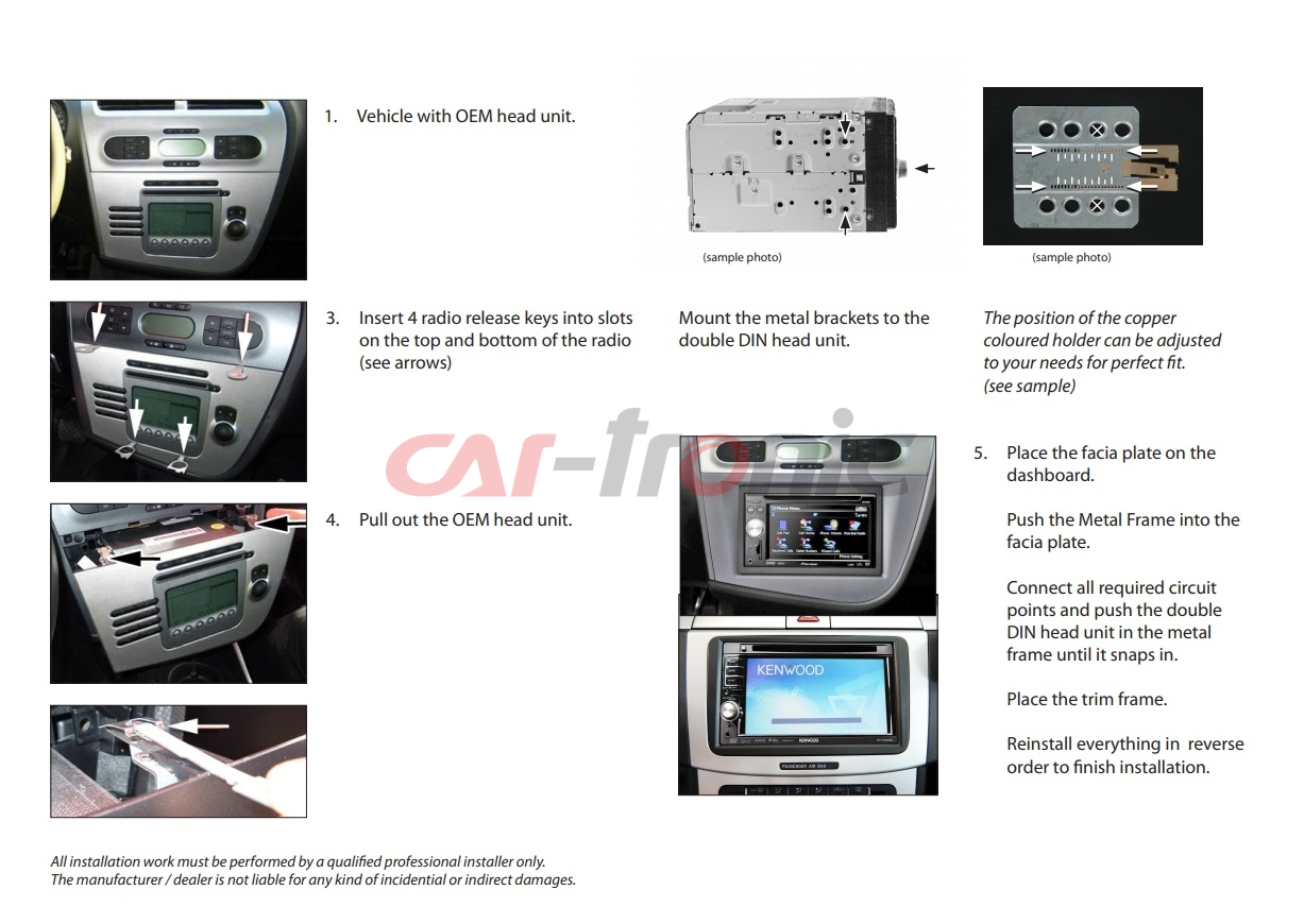 Ramka radiowa 2 DIN Seat Altea,Toledo 2004-> antracyt