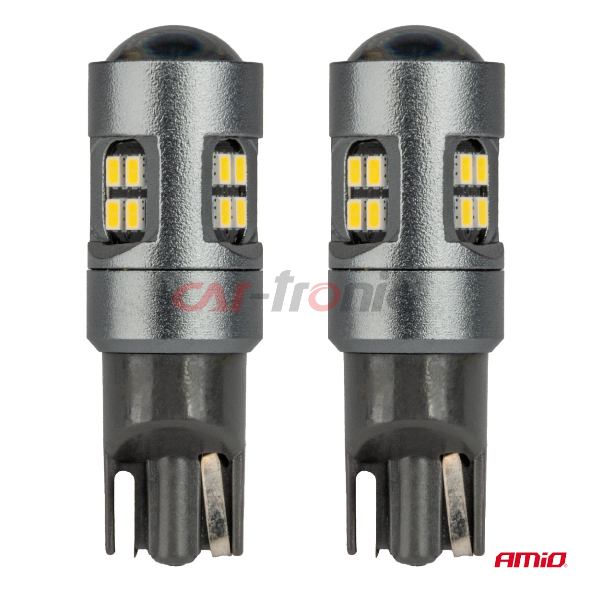 Żarówki LED CANBUS T10 W5W 16SMD 2016 White 12V 24V AMIO-04234