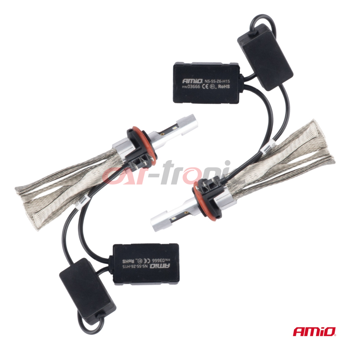 Żarówki samochodowe LED seria FLEX+ H15 6000K 12V 24V Canbus AMIO-03666