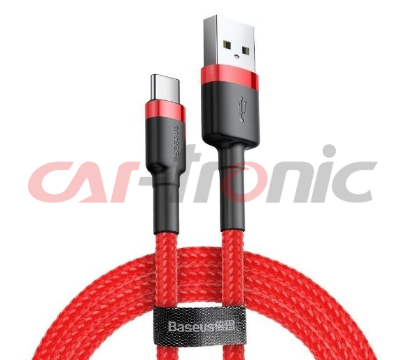 Kabel USB na USB-C Baseus Cafule 1.5A dł. 1m, czerwony