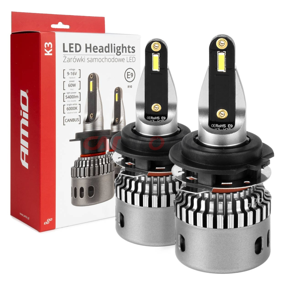 Żarówki samochodowe LED seria K3 H7-1 12V 6000K Canbus AMIO-03684