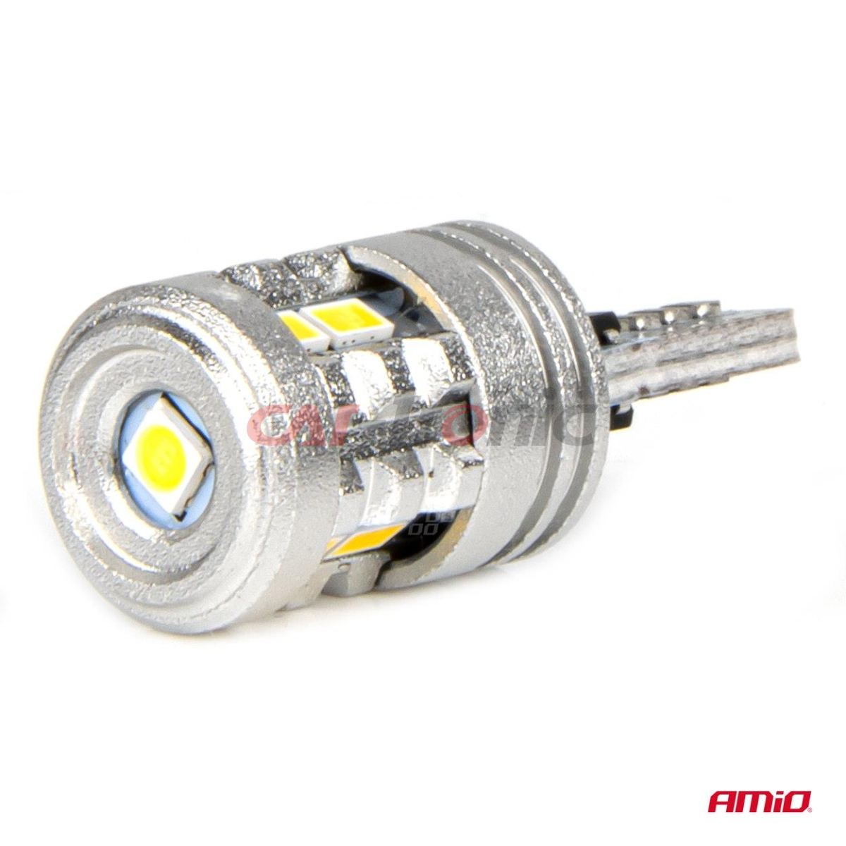 Żarówki LED STANDARD T10 W5W 6x3020 + 1x3030 SMD White 12V 24V AMIO-03718