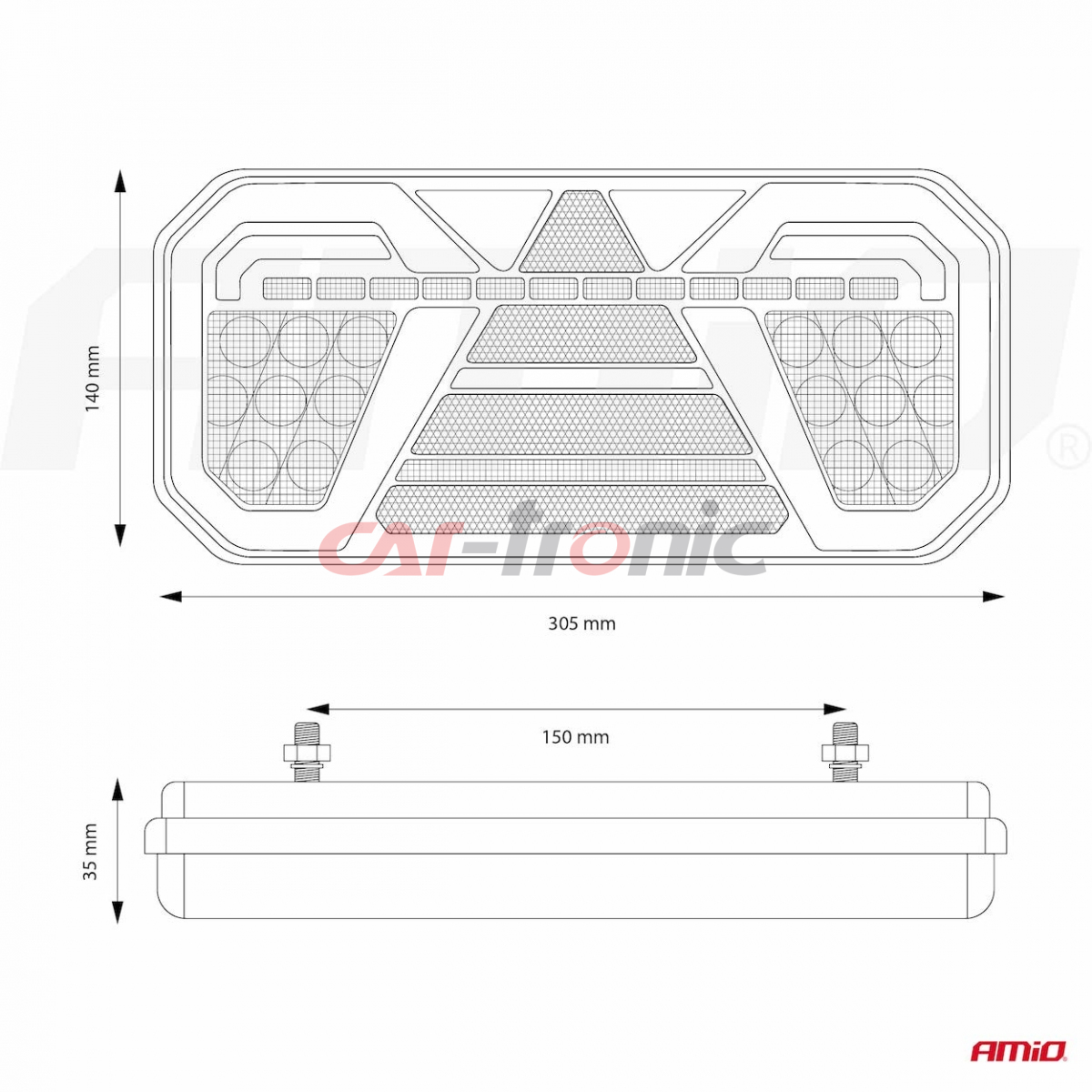 Lampa tylna zespolona LED RCL-04-L dynamiczna lewa AMIO-02368