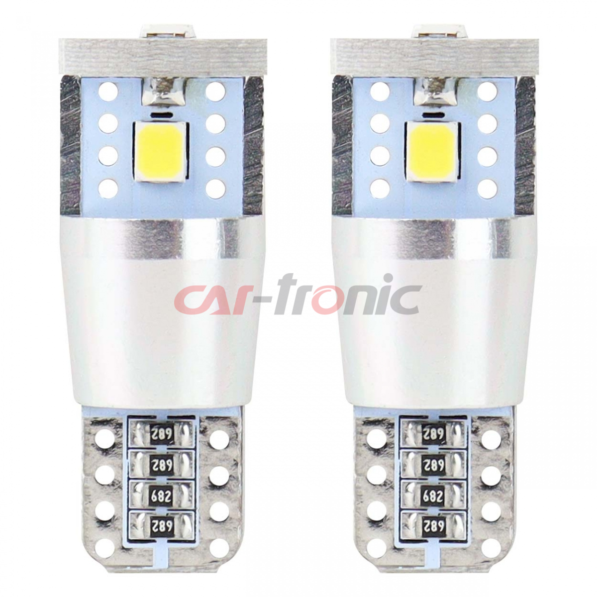 Żarówki LED CANBUS 3SMD 2835 T10e W5W ALU White 12V 24V AMIO-01637