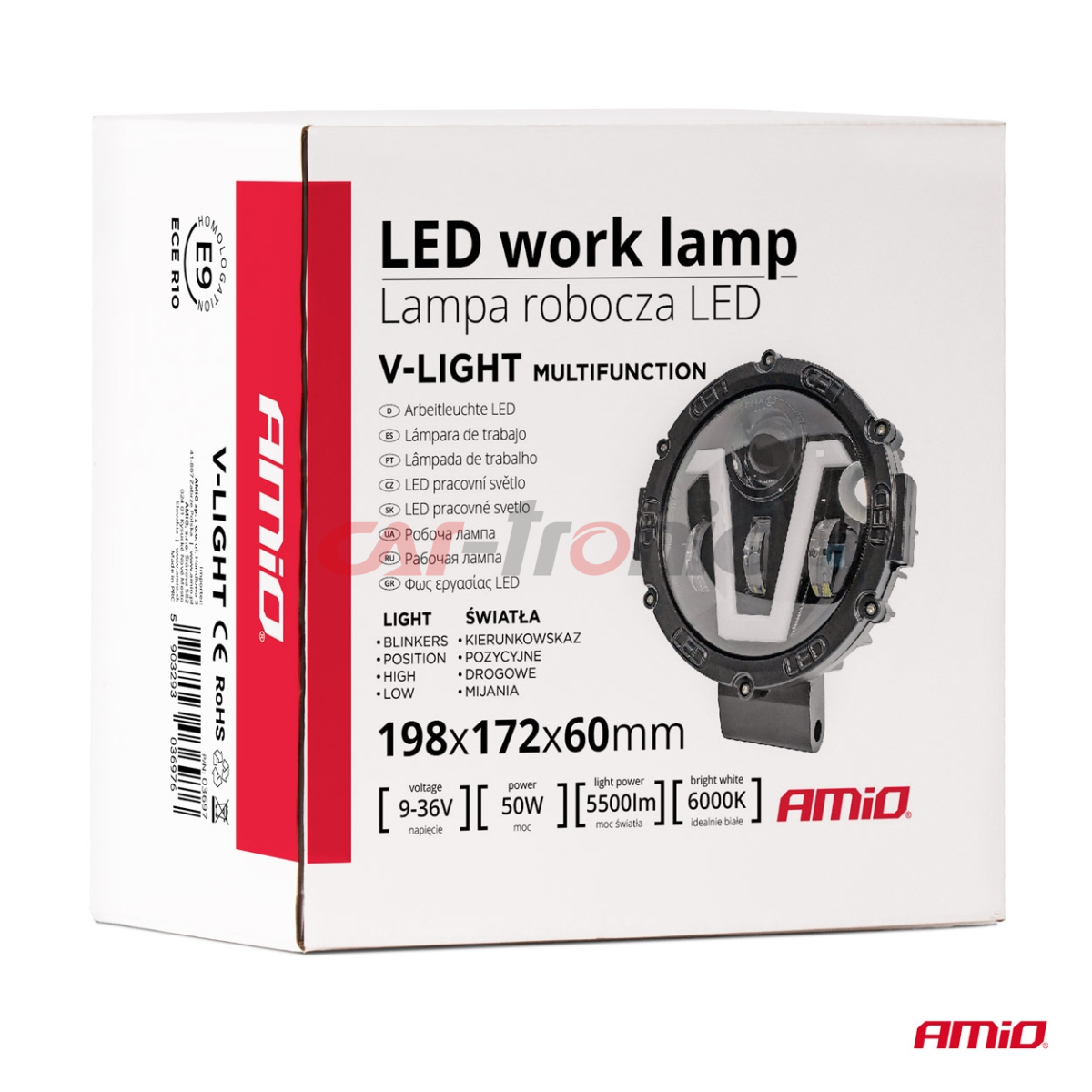 Lampa robocza LED V-LIGHT dodatkowa ozdobna 12V 24V AMIO-03697