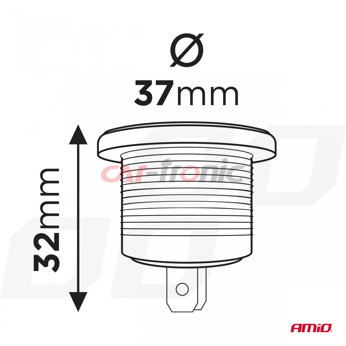 Dodatkowy woltomierz cyfrowy do zabudowy 12V 24VV MOD-02 AMIO-02852