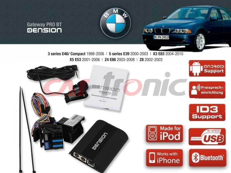 Dension Pro BT,AUX,USB,iPod,iPhone,ID3 - BMW