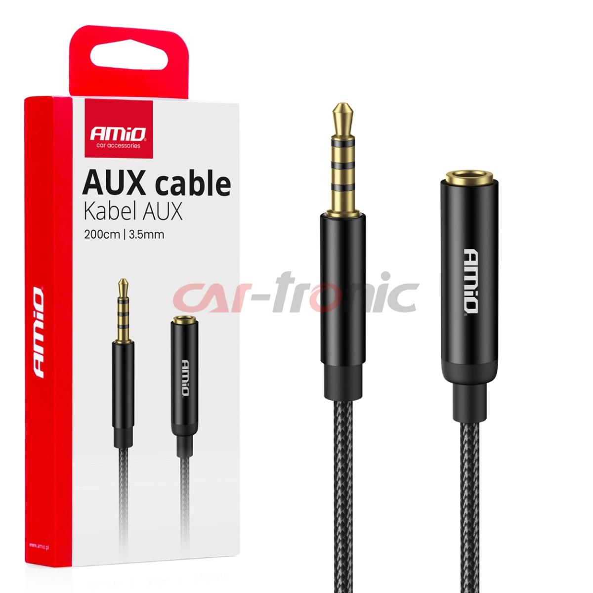 Kabel audio przedłużacz AUX Mini Jack 3.5mm 2m AMIO-04296