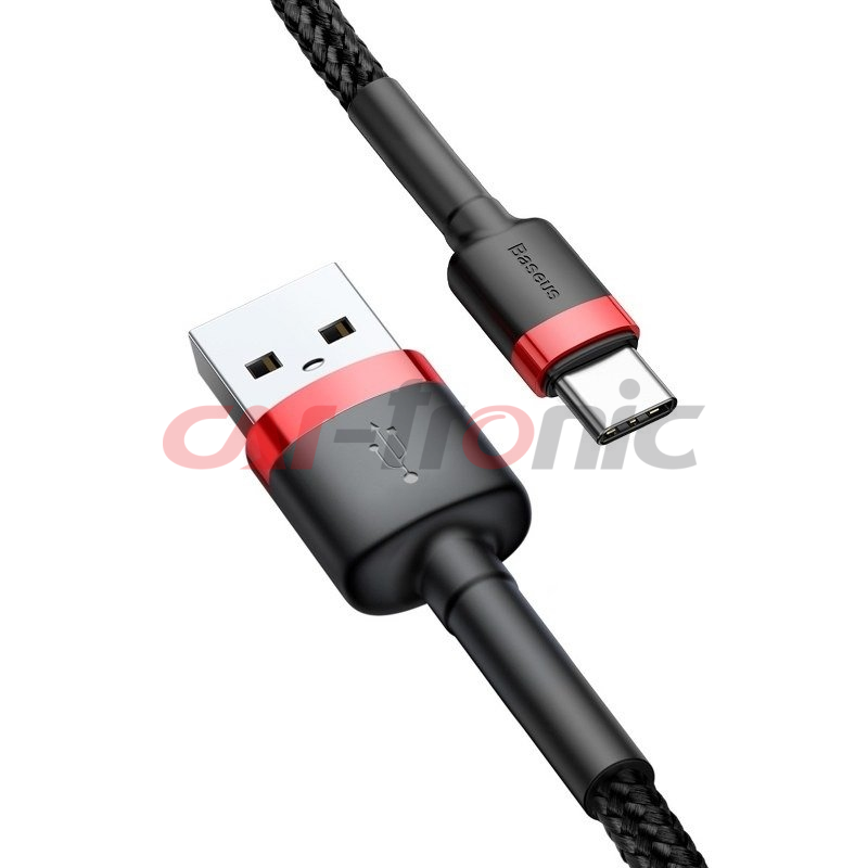 Kabel USB na USB-C Baseus Cafule 3A 1m czerwono-czarny