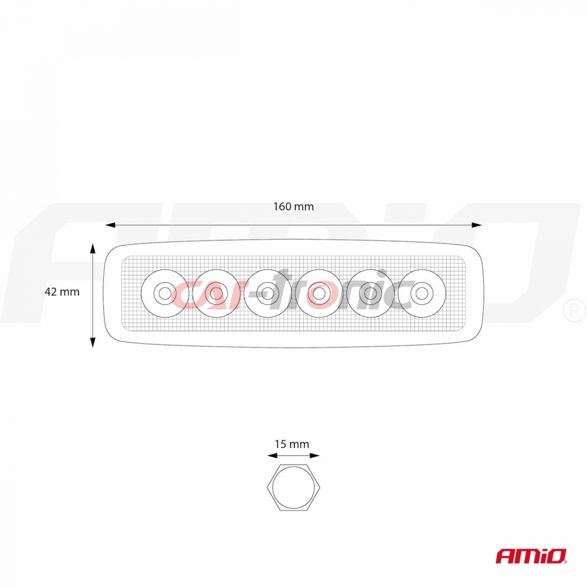 Lampa robocza halogen LED szperacz AWL01 6 LED 12V 24V AMIO-01612