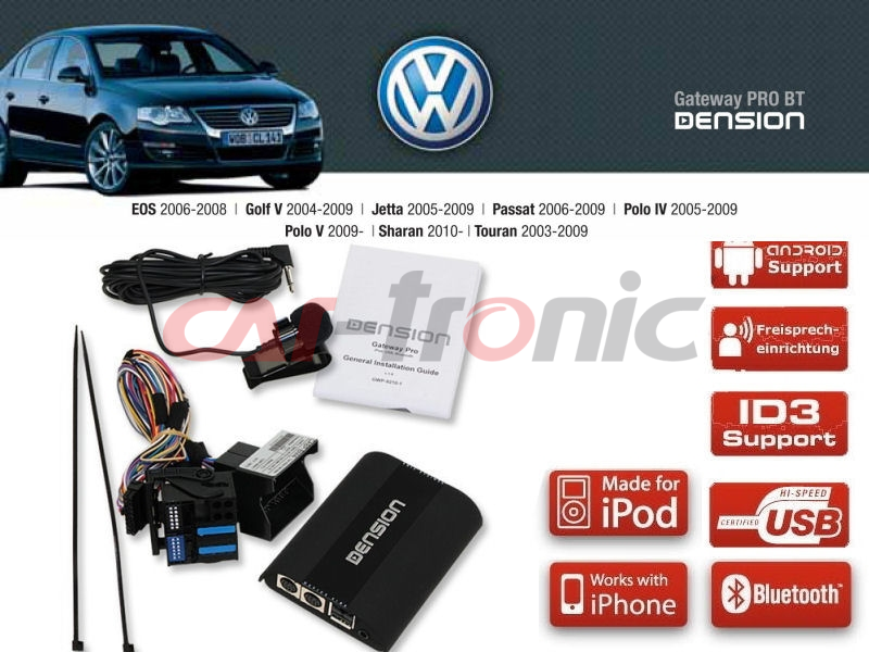 Dension Pro BT,AUX,USB,iPhone,ID3,DAB+ - VW RCD300/500