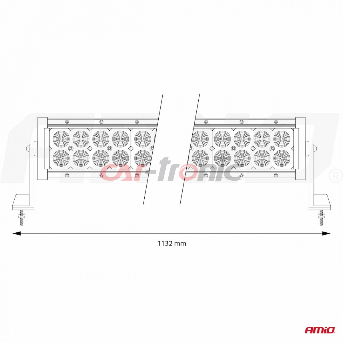 Lampa robocza panelowa LED BAR prosta AWL26 240W 113cm 24000lm 12V 24V AMIO-02440