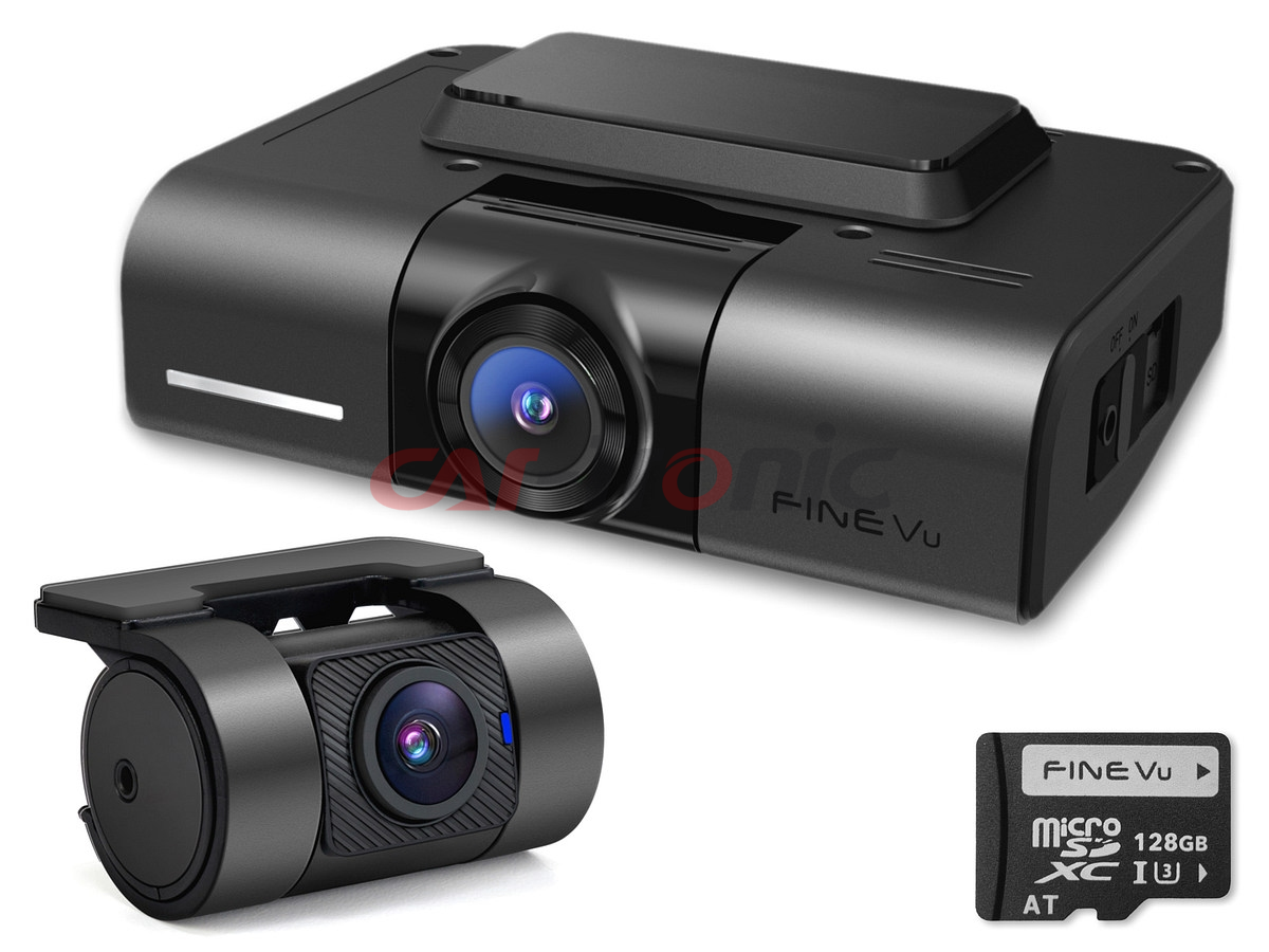 Wideorejestrator FineVu GX1000, QHD+QHD, Sony Starvis, HDR, WiFi, GPS, Fotoradary, karta 128 GB