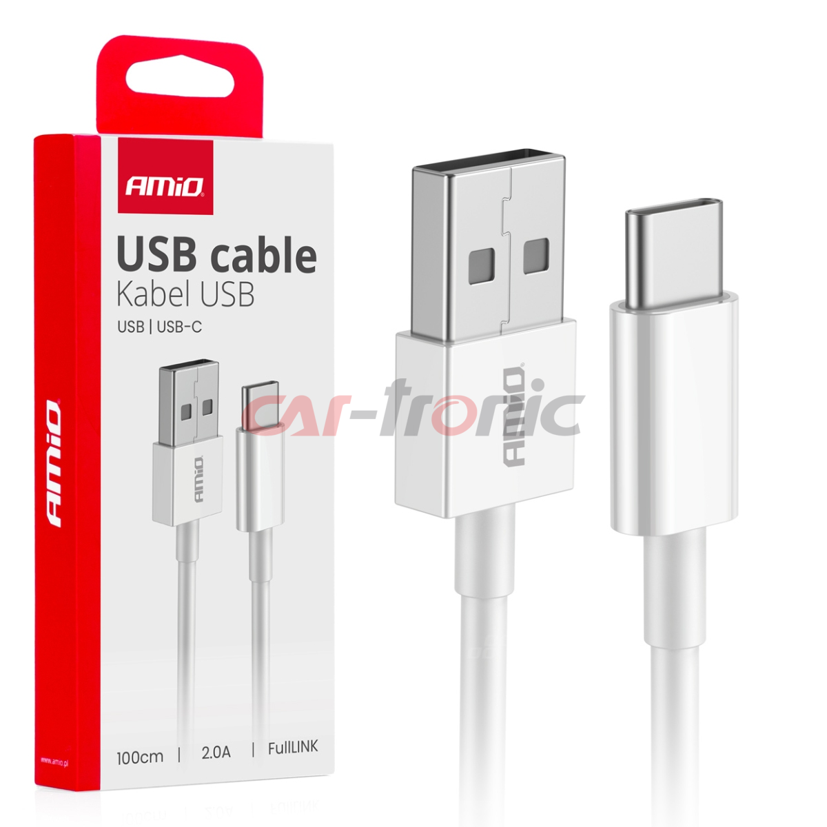 Kabel do ładowania USB-A - USB-C 2A 100cm FullLINK AMIO-03893