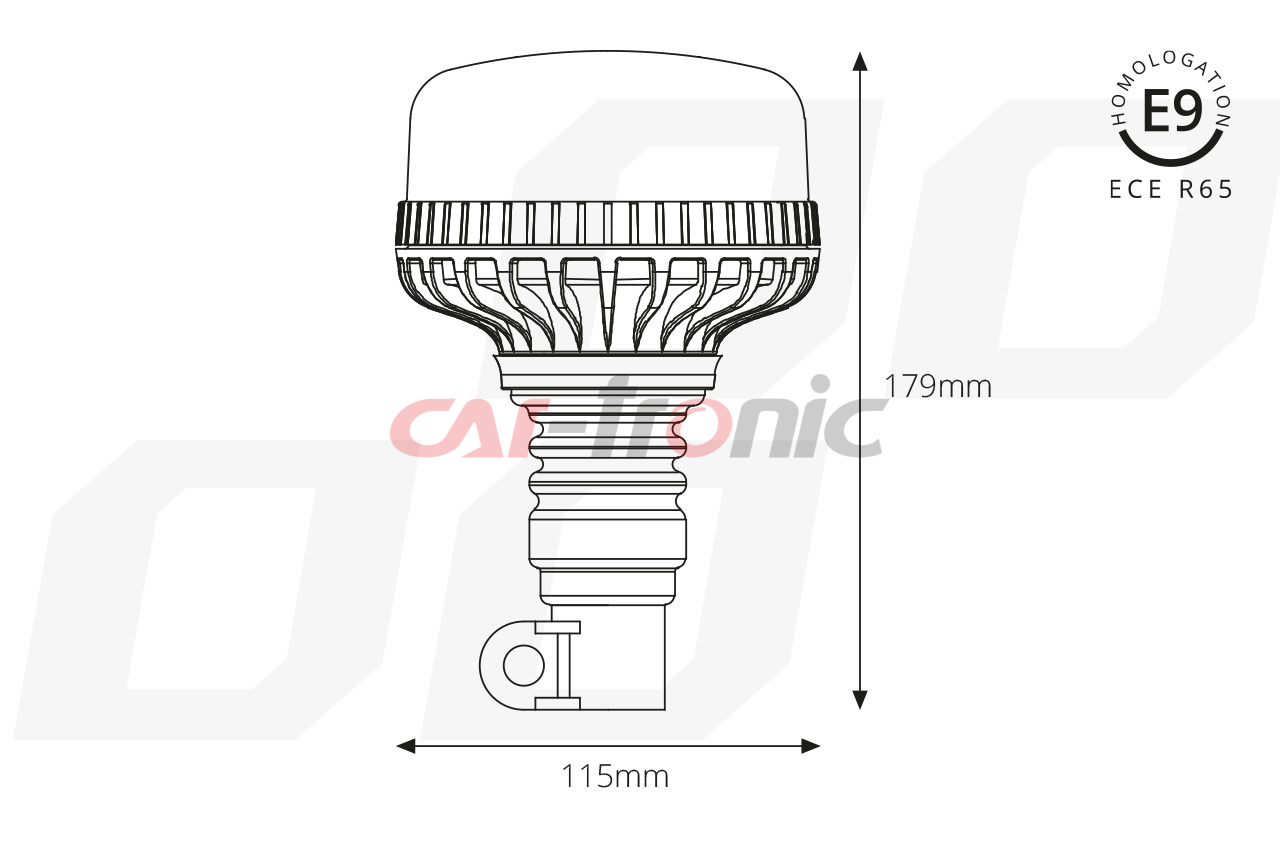 Lampa ostrzegawcza błyskowa kogut 36 LED flex R65 R10 12V 24V W03p AMIO-02293