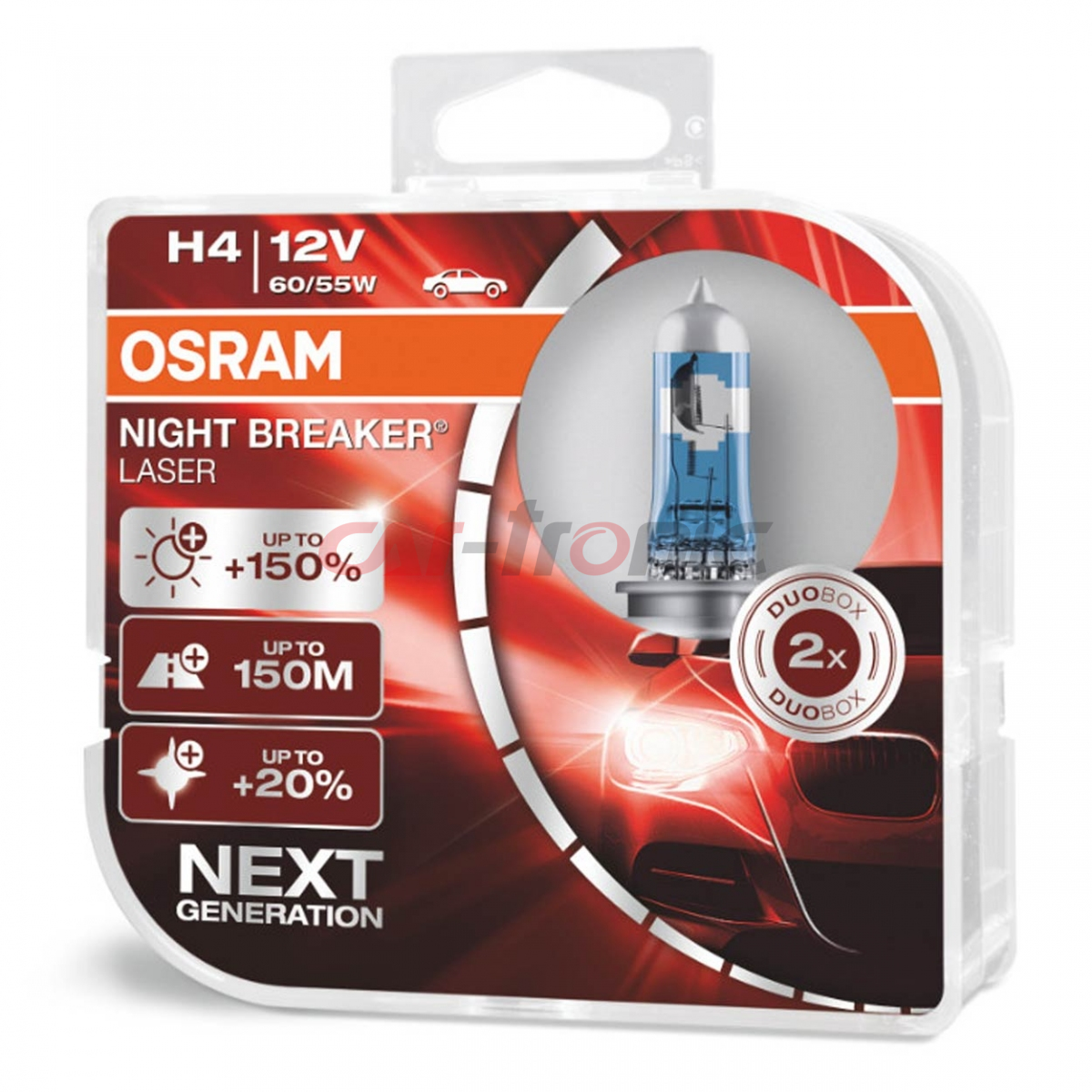 Żarówki halogenowe Osram H4 12V 60/55W P43t NIGHT BREAKER LASER +150% /2 szt./