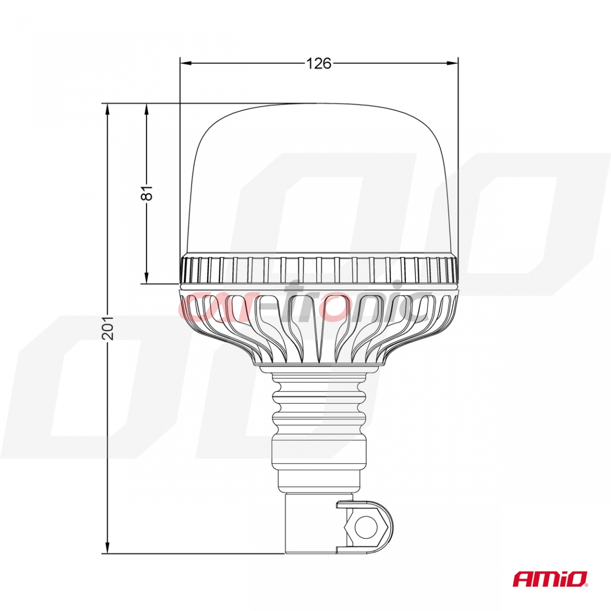 Lampa ostrzegawcza błyskowa kogut 24 LED W25P 12V 24V AMIO-03338