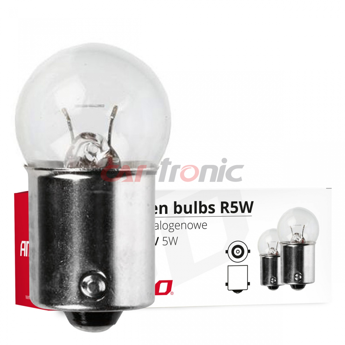 Żarówki halogenowe R5W BA15s 12V 5W 10 szt. AMIO-01485