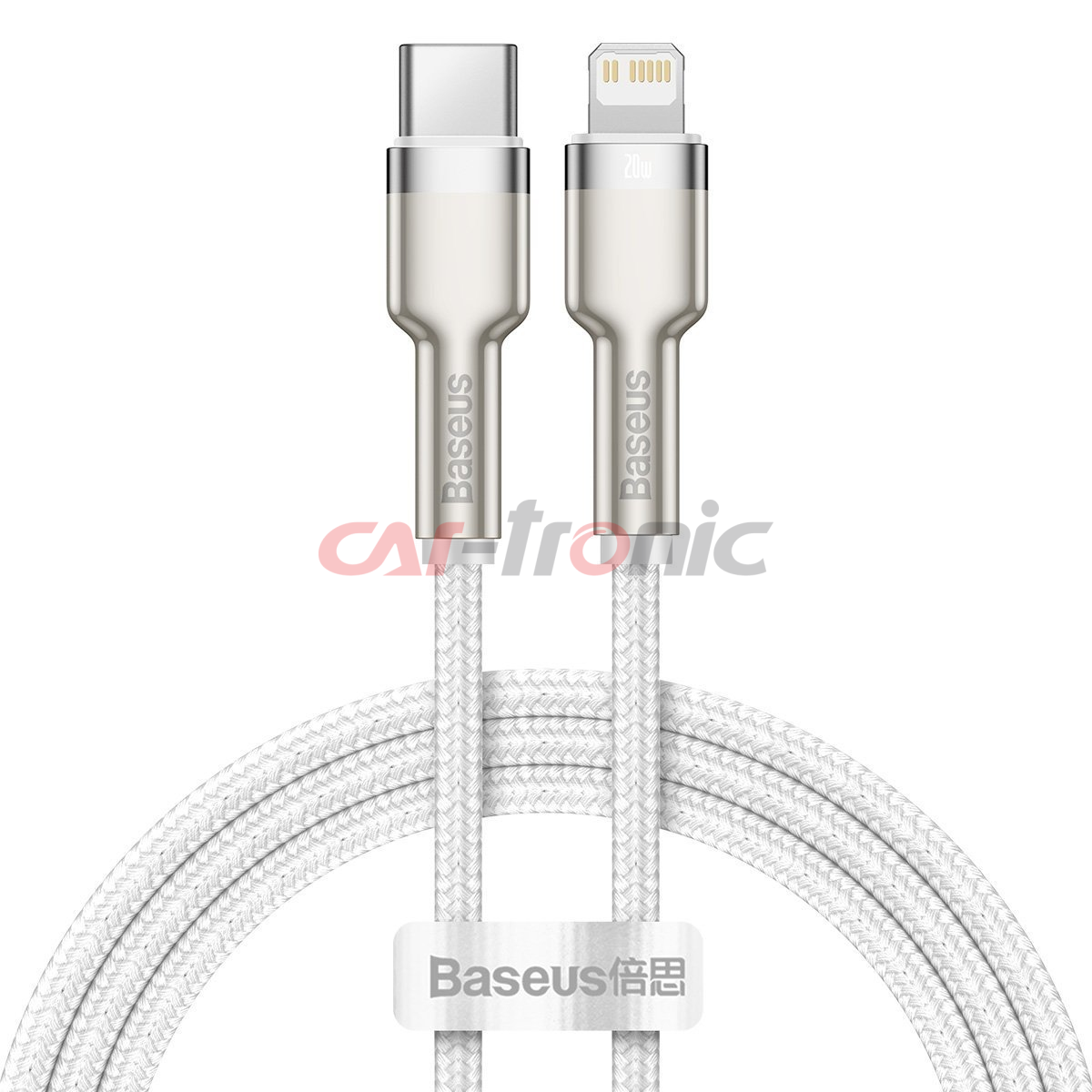 Kabel USB-C na Lightning Baseus Cafule, PD, 20W, 1m biały