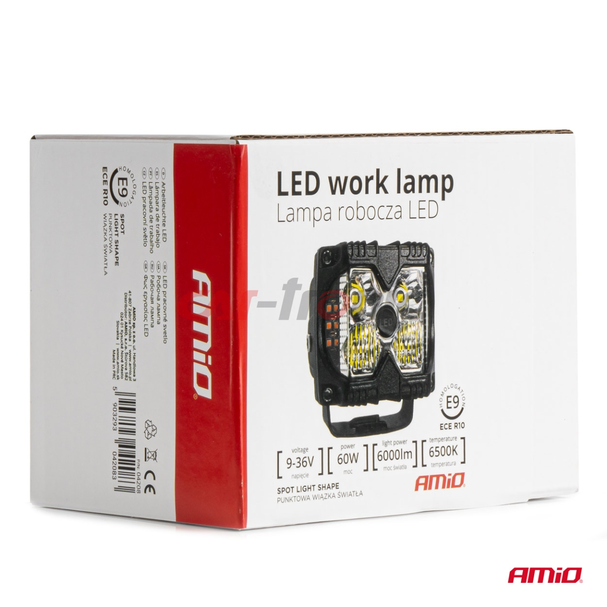 Lampa robocza szperacz LED AWL67 60W 6500K 6000lm 12V 24V AMIO-04208