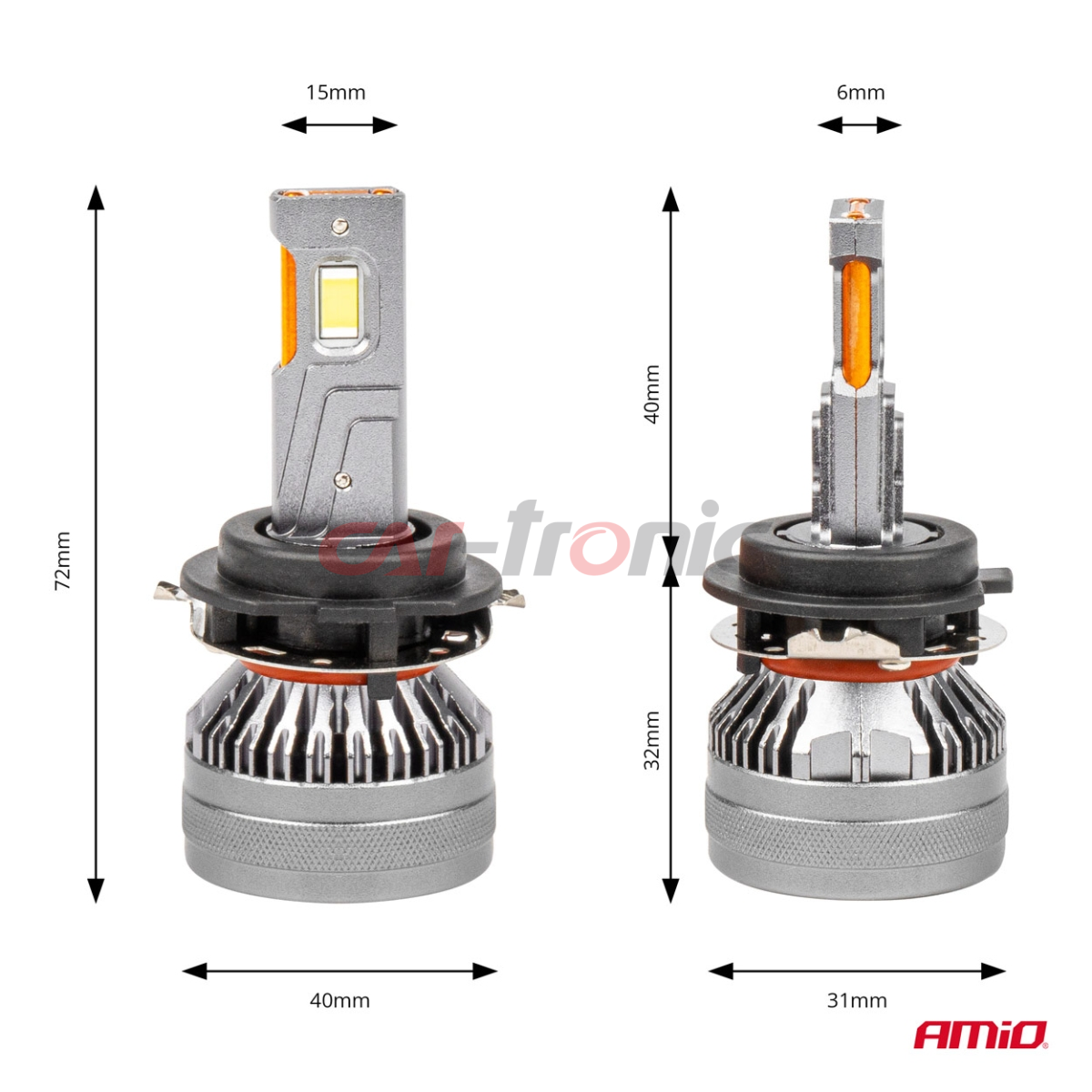 Żarówki samochodowe LED seria HP Full Canbus H7-6 6500K AMIO-03676