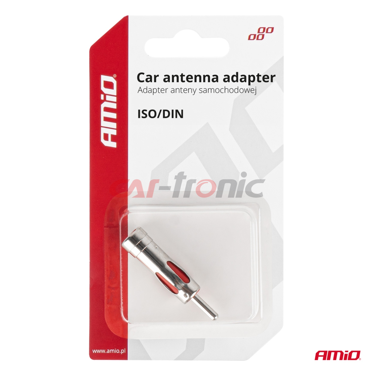 Adapter antenowy redukcja wtyk ISO DIN prosty AMIO-03965