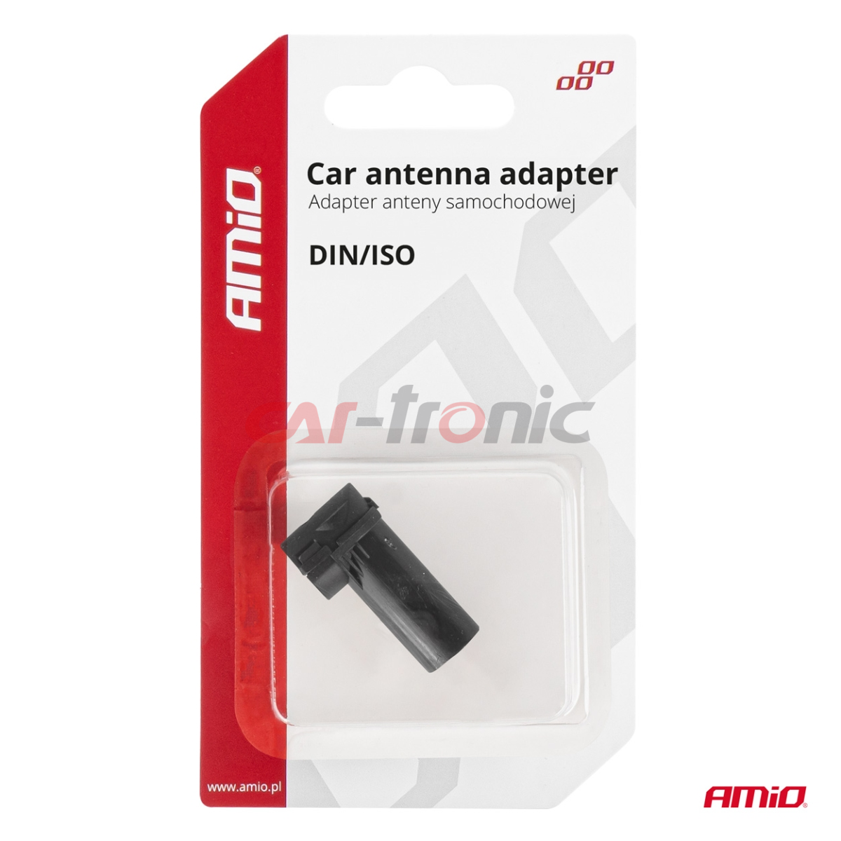 Adapter antenowy redukcja wtyk DIN ISO kątowy AMIO-03968