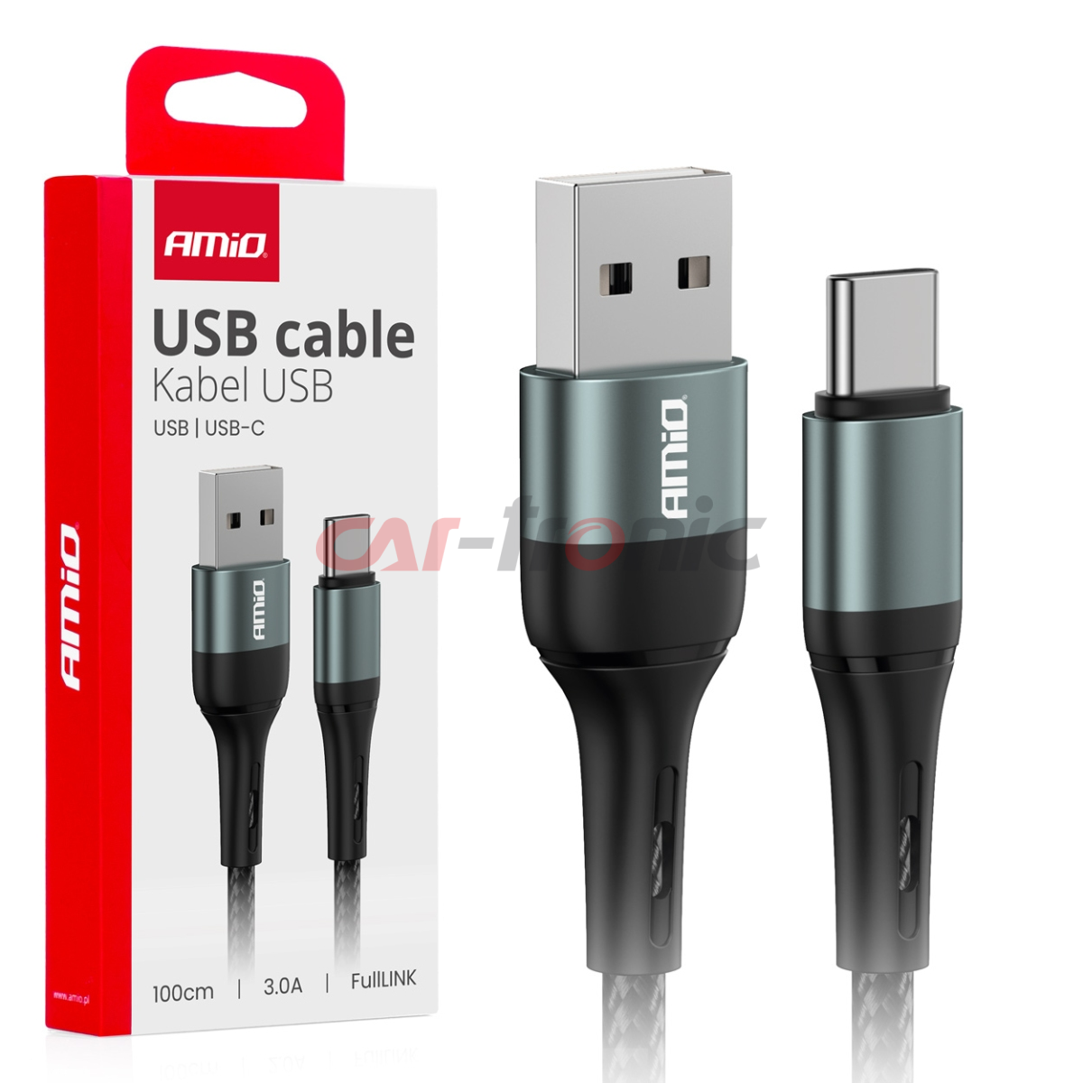 Kabel do ładowania USB-A - USB-C 3A 100cm FullLINK AMIO-03911