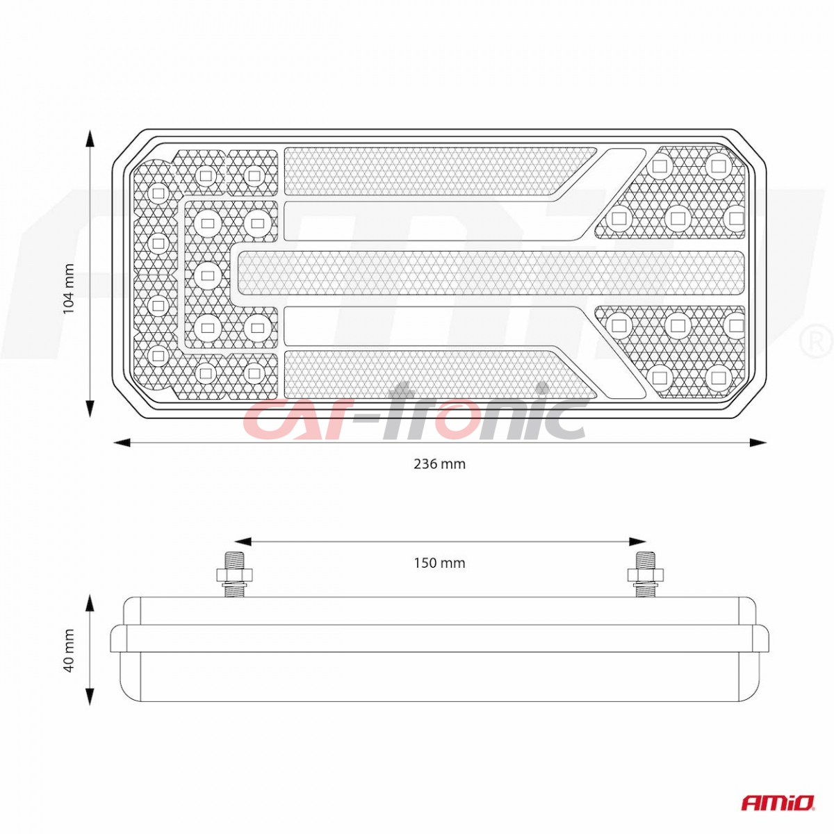 Lampa tylna zespolona LED RCL-01-R dynamiczna prawa AMIO-02473