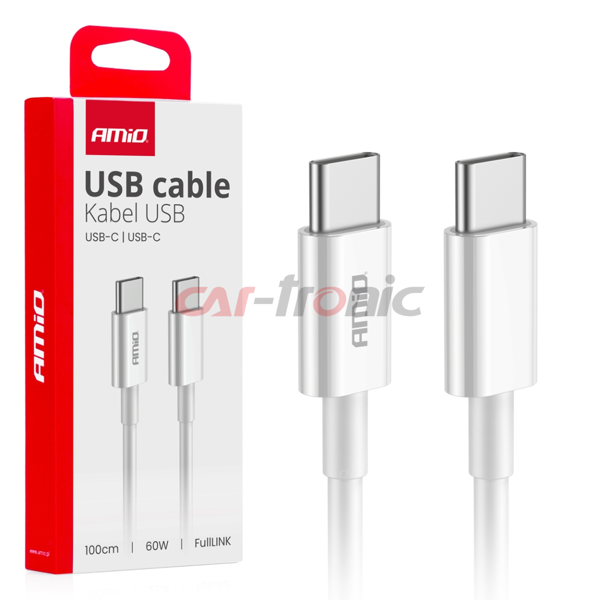 Kabel do ładowania USB-C - USB-C 60W 100cm FullLINK AMIO-03896