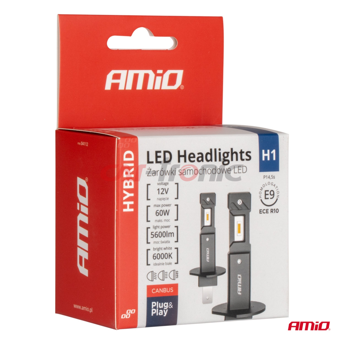 Żarówki samochodowe LED seria HYBRID H1 6000K Canbus 60W AMIO-04112