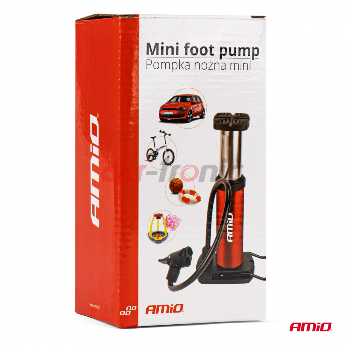 Pompka nożna MINI PU05 metalowa AMIO-02142