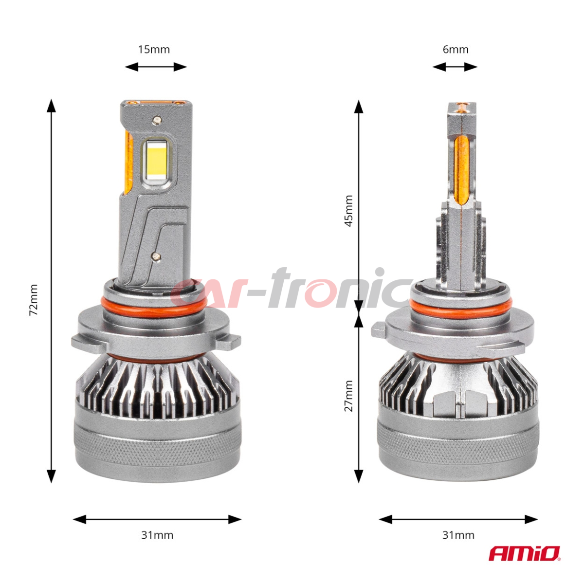 Żarówki samochodowe LED seria HP Full Canbus HB3 9005/HIR1 9011/H10 6500K AMIO-03678